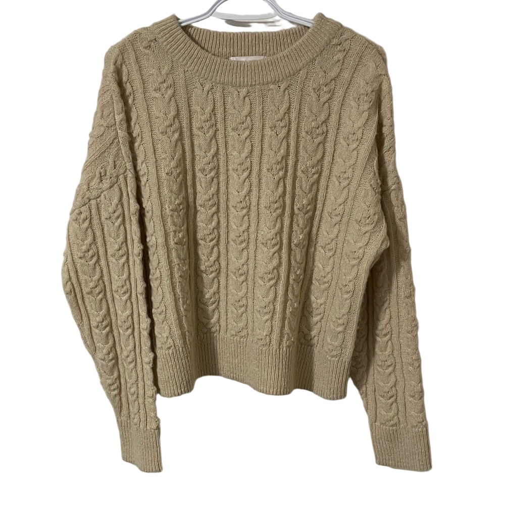 Joe Fresh x Jillian Harris Cable Knit Beige Sweater Size Medium